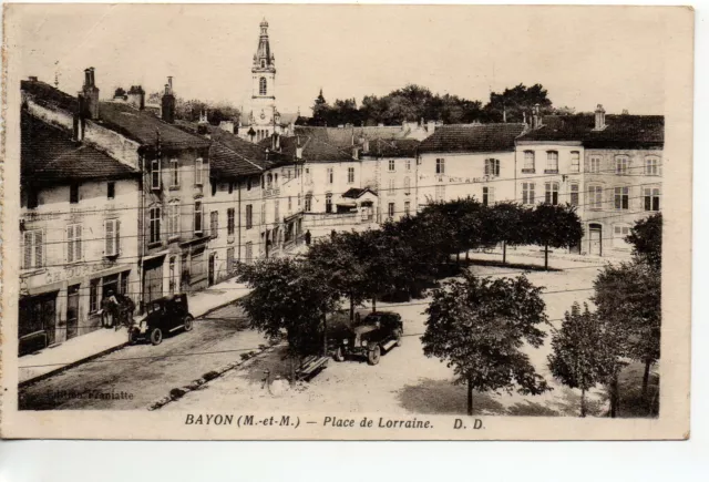 BAYON - Meurthe and Moselle - CPA 54 - Place de Lorraine - cars