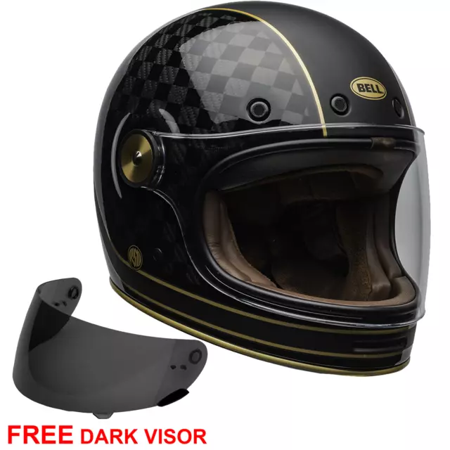 Bell Bullitt Carbon Motorcycle Helmet RSD Check It Includes Dark Visor