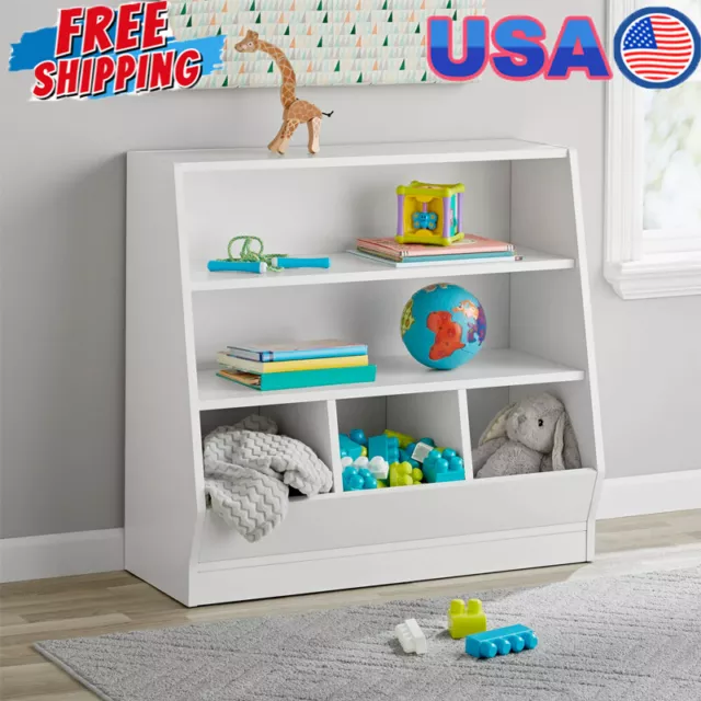 Kids Bin Toy Storage Chest Bookcase Organizer Cabinet Shelf Playroom Bookshelves
