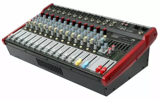 E-Lektron ST-122P Live Power-Mixer 12-Kanal stereo MP3/AUX/BT Mischpult Endstufe