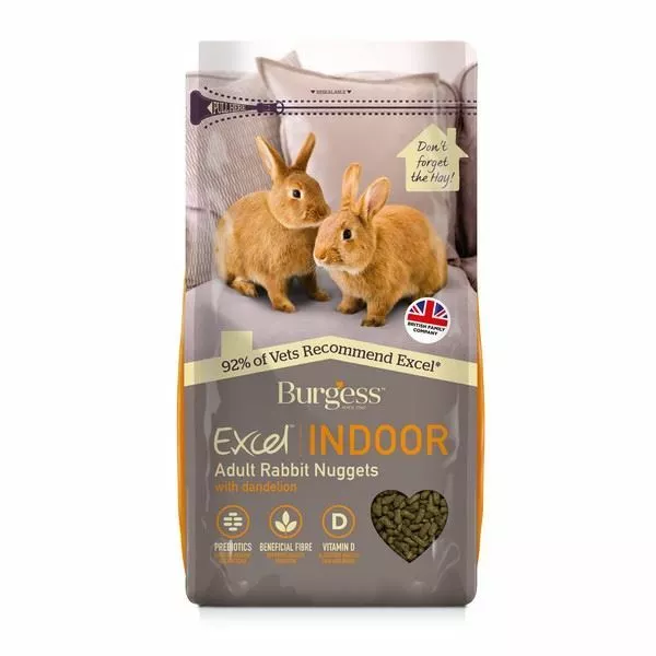 Burgess Excel Intérieur Adulte Lapin Pépites Nourriture Fibre Vitamine D pour