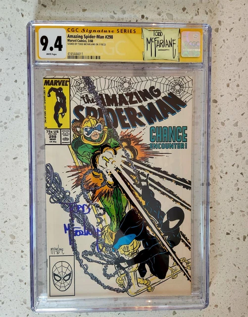 Amazing Spider-Man 298 CGC 9.4 NM SS Signed Todd 1st McFarlane Venom 1988 black