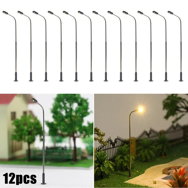 10 Stück Modellbahn Warm Weiß Lampe Post Straßenlaterne