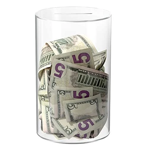 Piggy Bank for Adults Break to Open, Clear Piggy Bank Savings Jar Cash ...