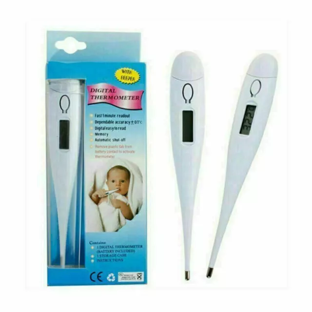 Digital Thermometer Medical LCD Audible Alarm Baby Adult Oral Ear Body Arm Fever