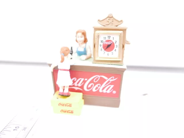 Coca-Cola Mini Clock Resin 1950's Retail Counter Figurine 4" New Battery install