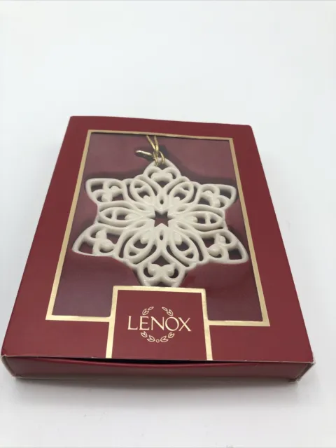 LENOX Porcelain 2022 Annual Snow Fantasies Snowflake Christmas Ornament NIB