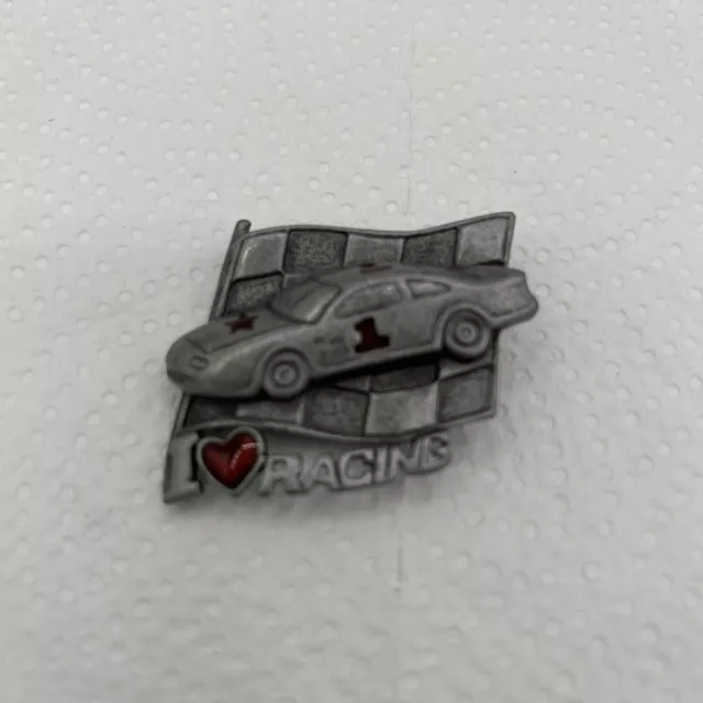 Signed DaneCraft I Love Racing #1 Pewter Brooch P20