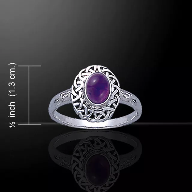 Celtic Knot Stunning .925 Sterling Silver Ring Gemstone Peter Stone Jewelry