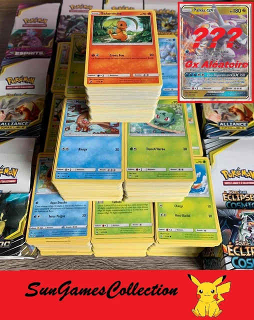Lot 50 Cartes Pokémon Françaises + 1 Ultra Rare + 3 Brillantes + Autocollants - Sans Doublon