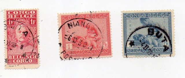 3 Briefmarken Belgisch Congo 1928-