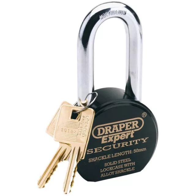 Draper Expert 63mm Heavy Duty Stainless Steel Padlock And 2 Keys 64207