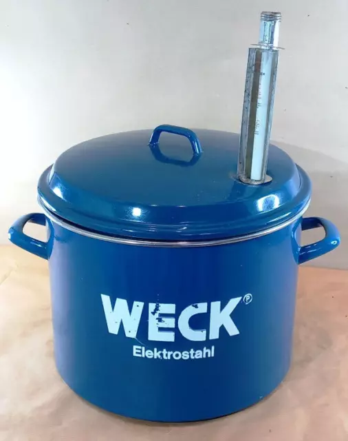 Einkochtopf Emaille " Weck Elektrostahl " Vintage guter Zustand + groß + alt 2)