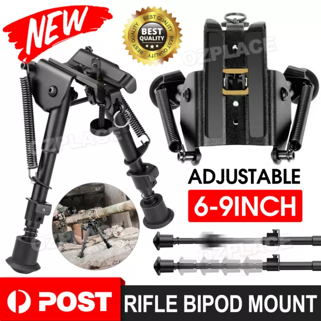 Adjustable Leg 6-9" Height Sniper Hunting Rifle Bipod Sling Shooting Mount Stand