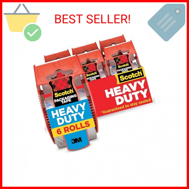 Scotch Heavy Duty Packaging Tape, 1.88" x 22.2 yd, Designed for Packing, Shippin