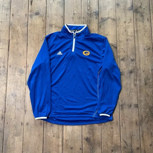 Adidas Track Top Half-Zip Sports Sweater, Blue, Mens Medium