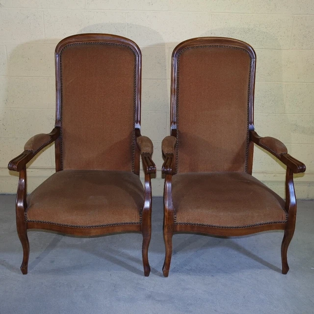 antica coppia di poltrone Luigi Filippo epoca '800 in faggio massello francese