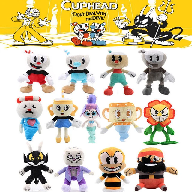 CUPHEAD MUGMAN MECUP Brocup Devil Demon Carnation Kids Toys Plush Doll ...