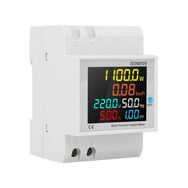 Misuratore di corrente digitale AC40-300V amperometro volt din, energia con display LCD