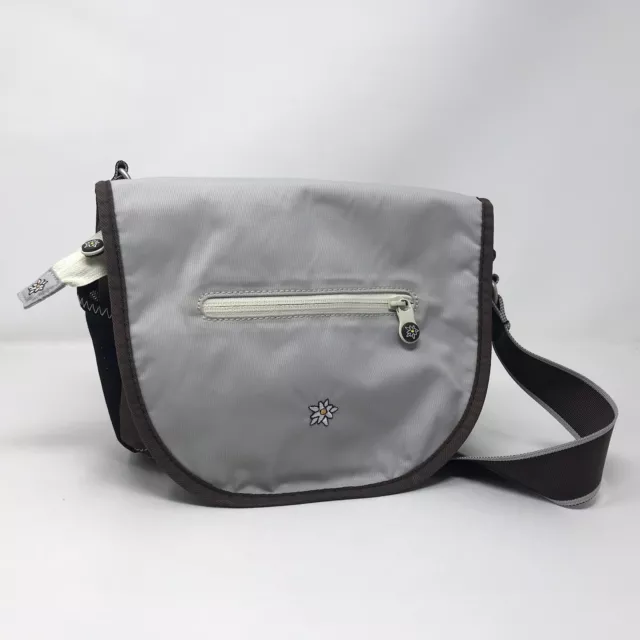 Sherpani Milli Pale Gray & Brown Crossbody Shoulder Bag Magnetic Flap Closure 2