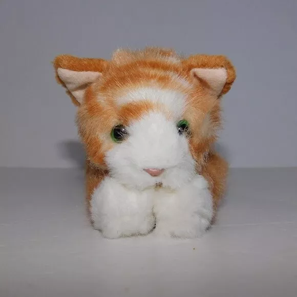 Russ Berrie 7" Plush Stuffed Orange White Tabby Cat Kitten Green Eyes DEMPSEY