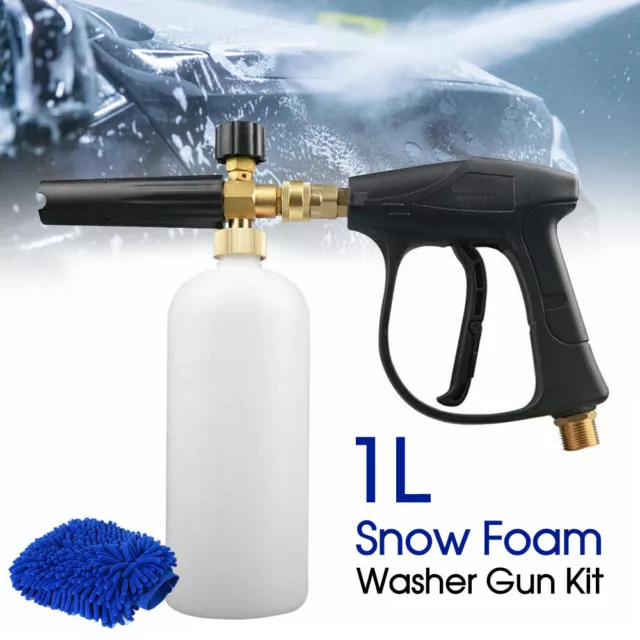 Snow Foam Washer Gun Car Wash Soap Lance Cannon Spray Pressure Jet Bottle Kit AU