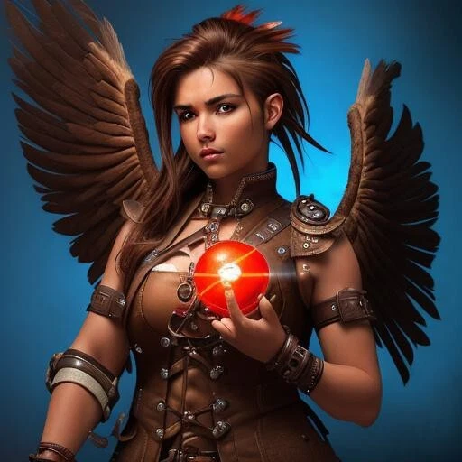 Steampunk Angels Native Archer Angel Digital Asset Digital Collectible AI Art
