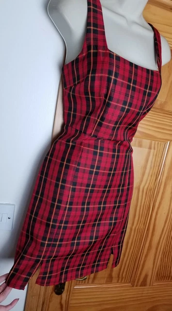 NEW SOLD OUT Primark Tartan Check Pinafore Dress Size 14 12 Grunge Red  11.95 - PicClick UK