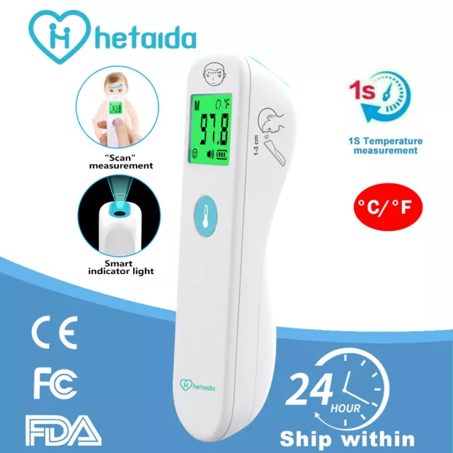Digital Infrared Forehead Thermometer Non-Contact Scan Thermometer Baby Adult US