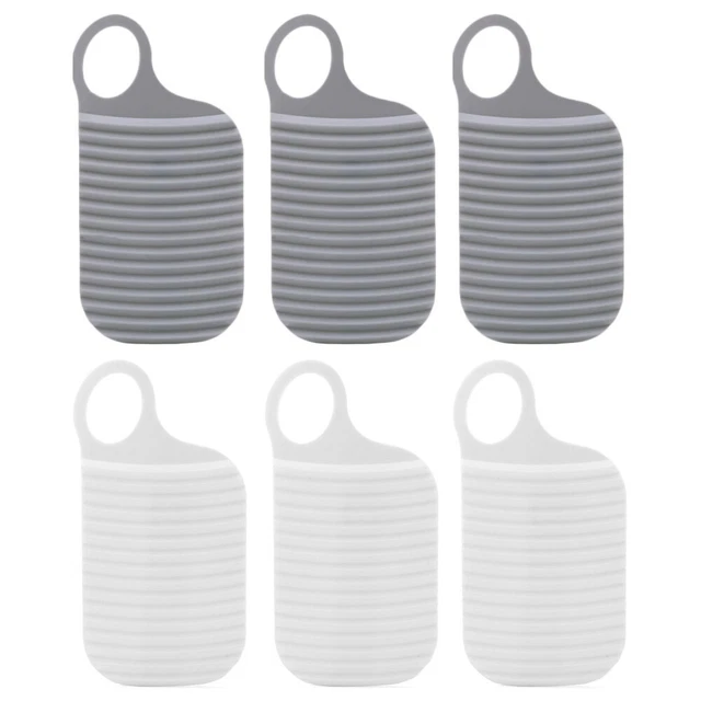 6 piezas mini tabla de lavar ropa tabla de fregar tabla de lavar doméstica blanca