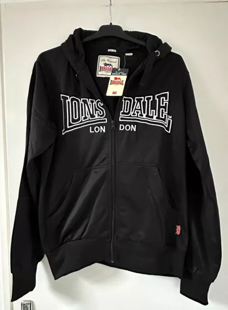 Veste noire à capuche homme Lonsdale taille L Slim Fit - Etat neuf