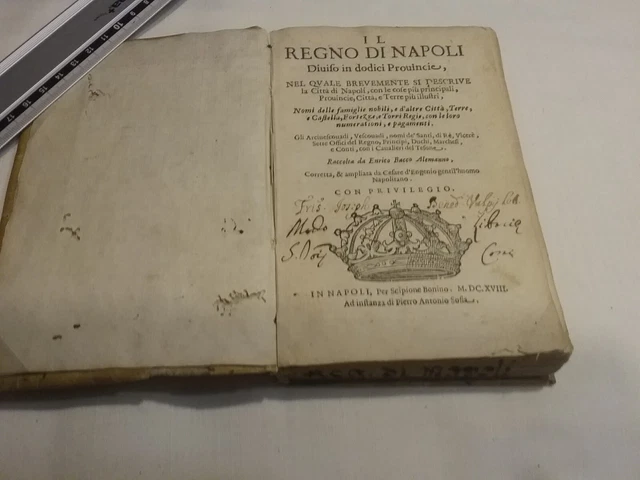 E. Bacco Alemanno Il Regno Di Napoli Diviso In Dodici Provincie...napoli 1618