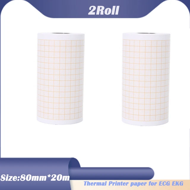2Roll Thermal Printer Printing Paper ECG/EKG Machine Electrocardiograph 80mmx20m