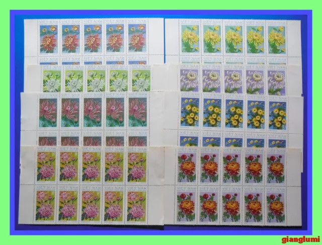 North Vietnam Chrysanthemum Set 8 Sheet 10 MNH NGAI