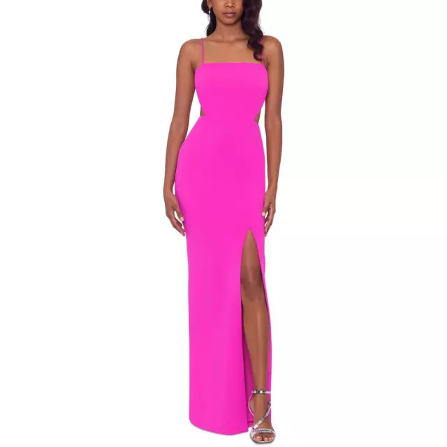 Xscape Womens Knit Cut-Out Formal Evening Dress Gown BHFO 3013