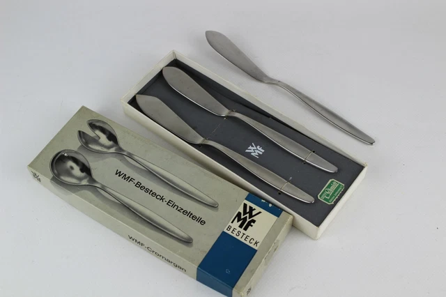 WMF Stockholm Cromargan Design Besteck 3x Buttermesser / Fischmesser? Vorleger