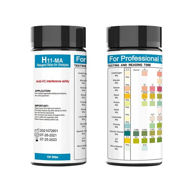 100Strips 11-Parameter Urine Test - Accurate Results for At-Home Urinalysis