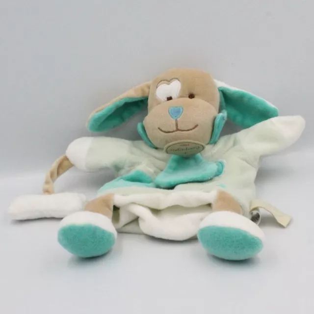 Doudou et compagnie marionnette chien bleu avec os - 15545