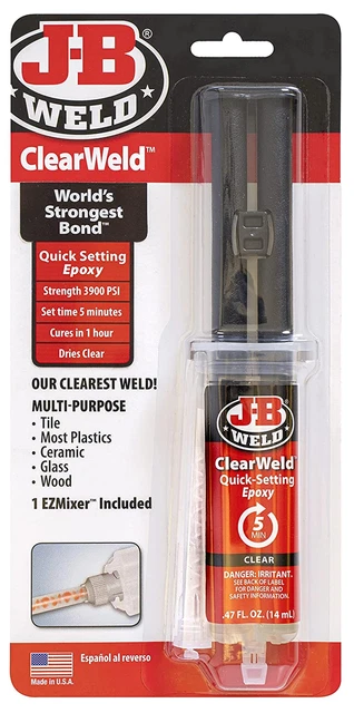 Clearweld 5 Minute Epoxy, Clear, 14Ml W/Static Mixer, (50114H)