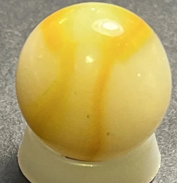 Vintage Peltier Glass Rainbo Yellow On Milky White Glass 5/8 NM Seedy Bubbles Vintage Peltier Glass Rainbo Yellow On Milky White Glass 5/8 NM Seedy Bubbles