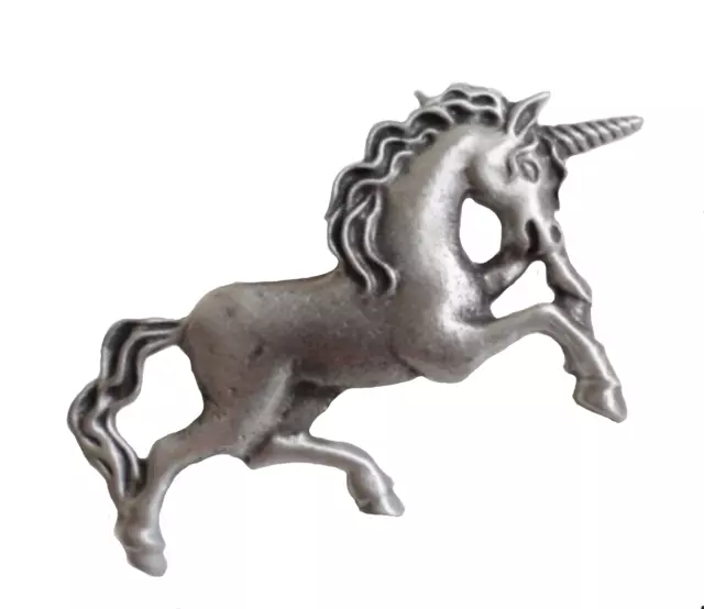 Prancing Unicorn Pewter Brooch Pin Badge