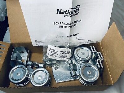 National Hardware N168-815 Box Rail Hangers, Zinc Plated Set of 2 NEW