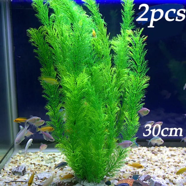 2PCS 30cm Plastic Water Plant Large Fish Tank Ornament  Aquarium Artificial