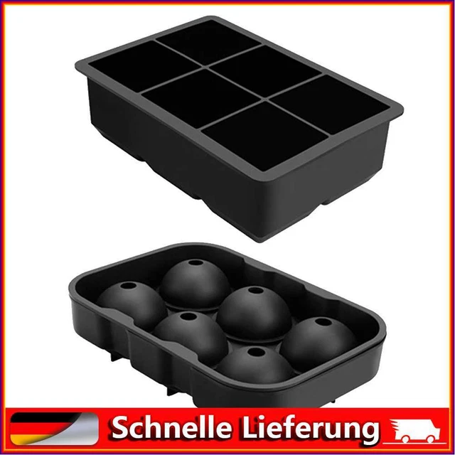 Household Commercial Ice Tray large Square Ice Cube Tray Black Silicone Ice Tray
