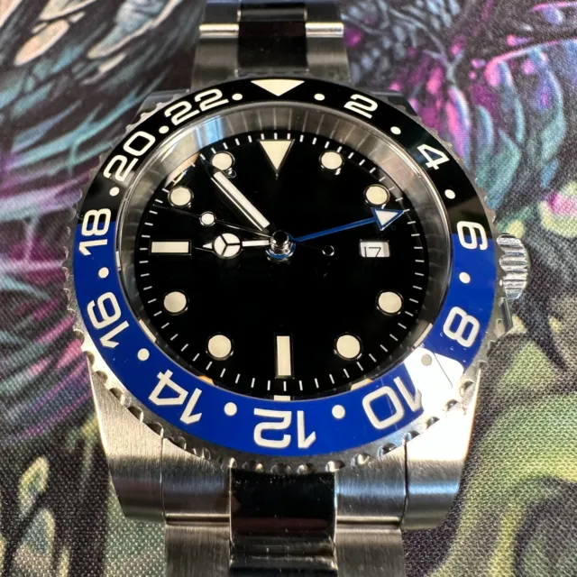 San Martin SN016 GMT 40mm Batman Diver No Logo "Rolex homage" automatic watch