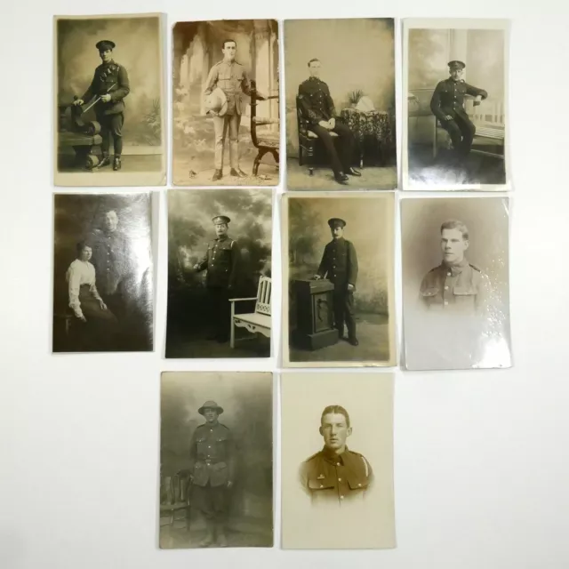 Job Lot 10 Real Photo Postcards Military. Soldiers Early 20th century? Van Ralty