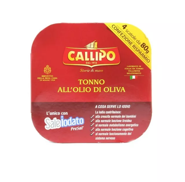 Tonno All’olio Oliva Callipo Gr.80 X 4