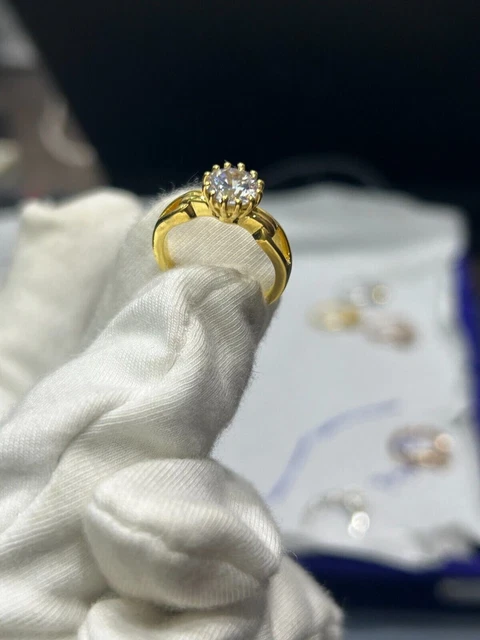 2.00CT Round Cut Lab Created Diamond 14K Yellow Gold Plated Women's Wedding Ring