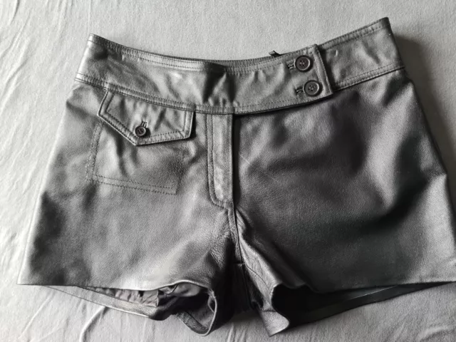 weicher Echtleder-Shorts Hüfthose Hotpants Gr. 38 schwarz Nappaleder wie NEU