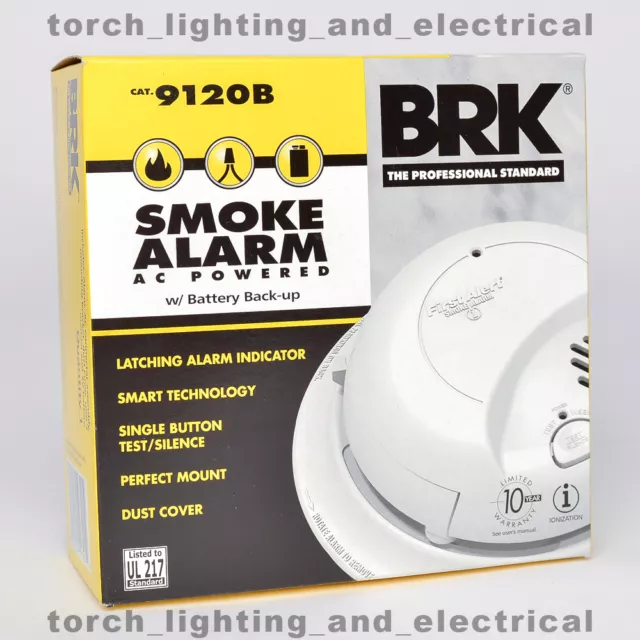 First Alert BRK 9120B Hardwired AC Powered Smoke Detector Alarm W/BATTERY BACKUP